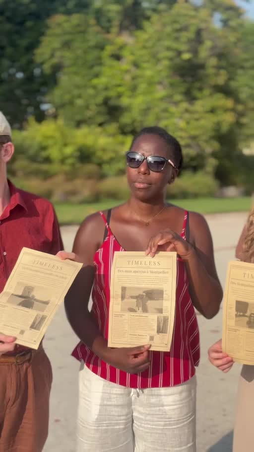 Un journal Timeless personnalisé tenu entre les mains pendant un événement